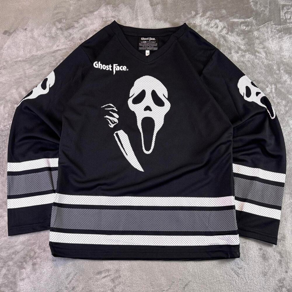NWT Ghost Face Scream Hockey Jersey Black Scream 96 Graphic Horror Size M